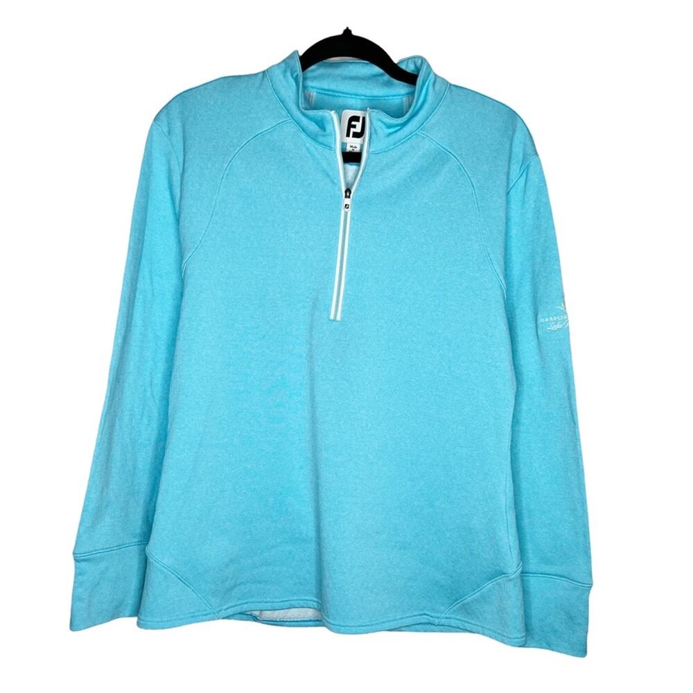 FOOTJOY / light blue 1/2 zip textured golf pullover / M